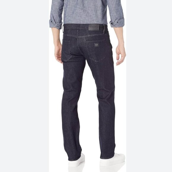 NWT ARMANI EXCHANGE J16 5 Pocket Straight Denim Jeans in Dark Blue 31X32